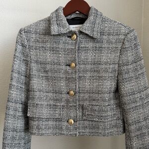 Aritzia Babaton Tweed Blazer with Gold Buttons